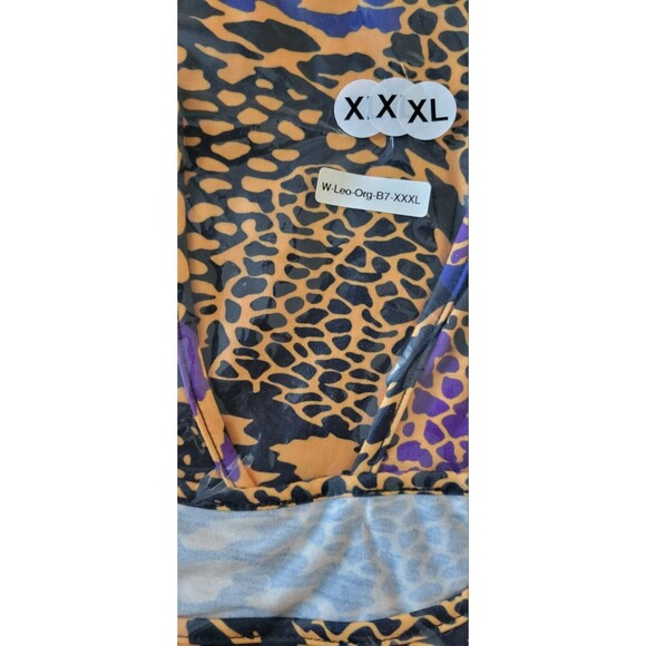 Leopard Orange Purple Print Plus Size Midi Tank Dress Sz XXXL - Picture 4 of 4